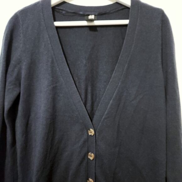H&M Navy Long Length Cardigan Sweater S - Picture 9 of 11